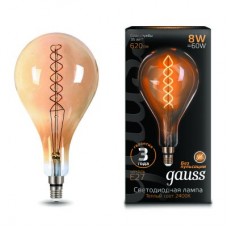 Лампа светодиодная Black Vintage Filament Flexible A160 8Вт 2400К E27 620лм 160х300мм Golden Gauss 150802008