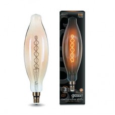 Лампа светодиодная Black Vintage Filament Flexible BT120 8Вт 2400К E27 620лм 120х420мм Golden Gauss 156802008