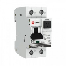 Выключатель автоматический дифференциального тока 1п+N 2мод. C 40А 30мА тип A 6кА АВДТ-63 (электромех.) PROxima EKF DA63-40-30