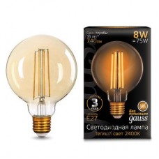 Лампа светодиодная Black Filament G95 8Вт 2400К E27 Golden Gauss 105802008