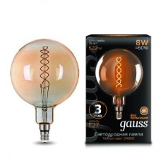 Лампа светодиодная Black Vintage Filament Flexible G200 8Вт 2400К E27 620лм 200х300мм Golden Gauss 154802008