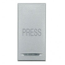 Кнопка 1п (NO) 10А 250В с символом «PRESS» Axolute алюм. Leg BTC HC4055P