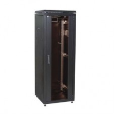 Шкаф сетевой 19дюйм LINEA N 18U 600х600мм стеклянная передняя дверь задняя металлическая черн. ITK LN05-18U66-GM