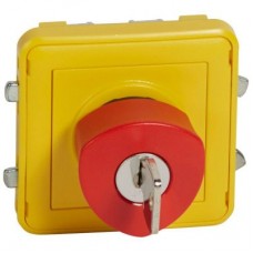 Кнопка аварийного откл. PLEXO с ключом желт. Leg 069548