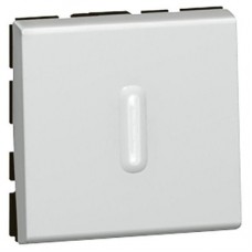 Выключатель кнопочный СП 2мод. 6А с подсветкой Mosaic алюм. Leg 079242