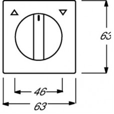 Плата центральная (накладка) с поворотной ручкой для регуляторов громкости WHD тип LR mono BJ UP с маркировкой solo/future бел. бархат ABB 2CKA001710A3870