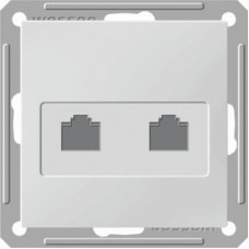 W59 Розетка двойная компьютерная скрытая в рамку белая