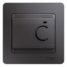 Термостат Glossa электронный для теплого пола с датчиком +5град.C +50град.C 10А в сборе графит SchE GSL001338