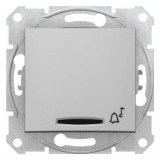 Кнопка выключателя Звонок СП Sedna с подсветкой алюм. SchE SDN1700160