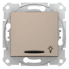 Кнопка выключателя Свет СП Sedna с подсветкой титан SchE SDN1800168